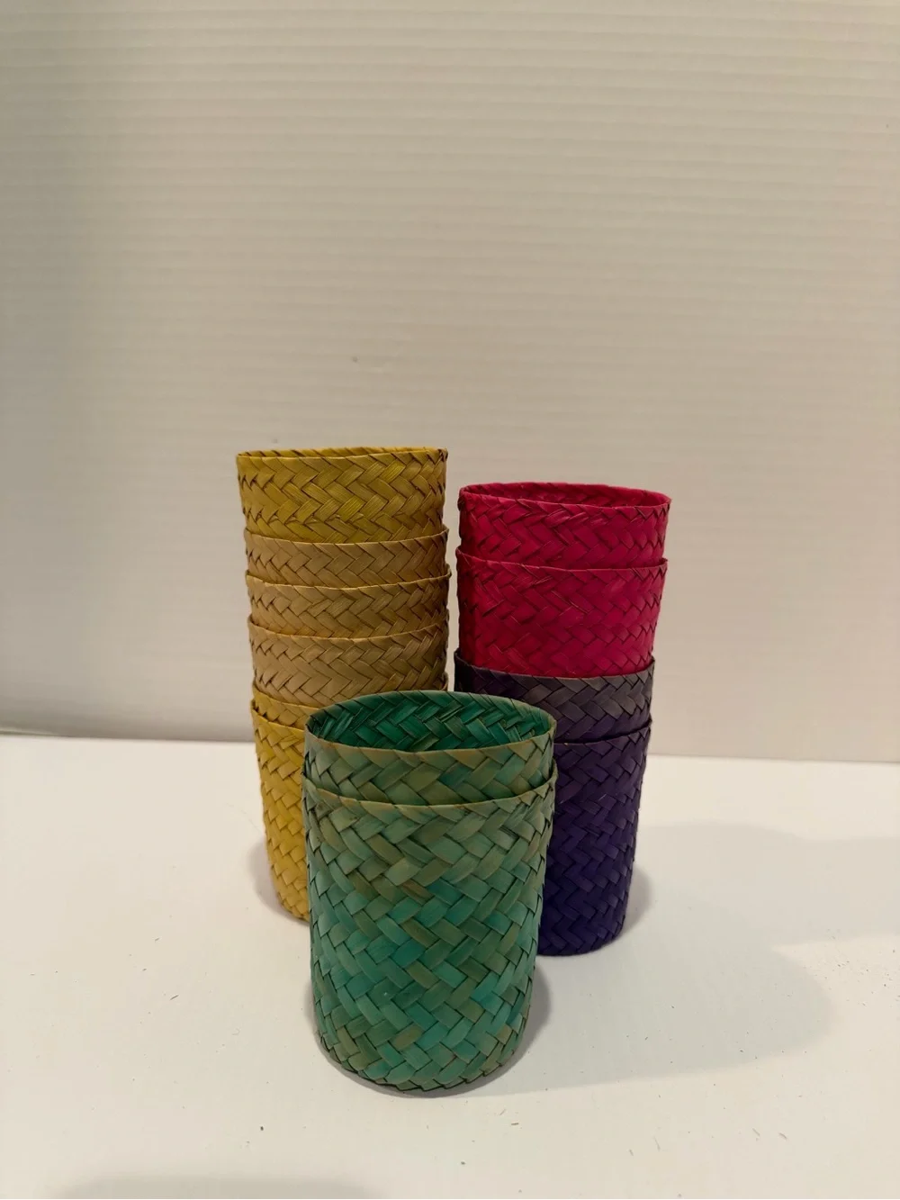 Vtg Straw Drink Sleeves Koozies MCM Tiki 12 Assorted Colors 1960’s